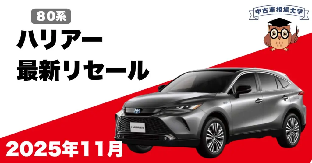 2025年11月トヨタハリアーのリセール